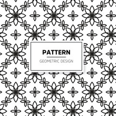 Abstract geometric pattern background. Black and white seamless pattern. Vector illustration