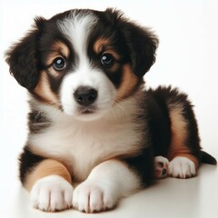 loverly adorable puppy ,white background