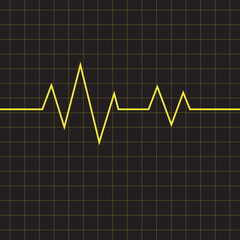 cardiologist pulse line monitor display icon vector element design template