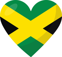 Jamaica flag heart 3D style.