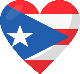 Naklejka premium Puerto Rico flag heart 3D style.
