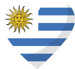 Fototapeta premium Uruguay flag heart 3D style.