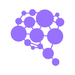 Brain dots connection icon vector illustration isolated on white background.