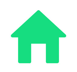 シンプルな緑色のホームアイコン	
