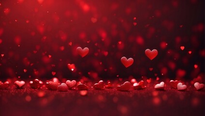 Red heart on bokeh background