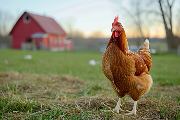 Fototapeta premium a chicken on a farm