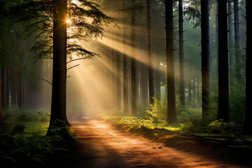 sunrise in the forest