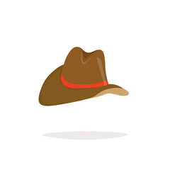 Cowboy hat isolated element. Vector drawing illustration for icon, game, packaging, banner. Wild west, western, cowboy concept