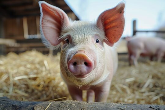 a pig on a farm