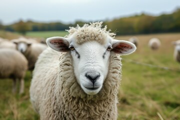 a sheep on a farm