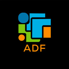 ADF Letter logo design template vector. ADF Business abstract connection vector logo. ADF icon circle logotype.
