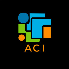 ACI Letter logo design template vector. ACI Business abstract connection vector logo. ACI icon circle logotype.
