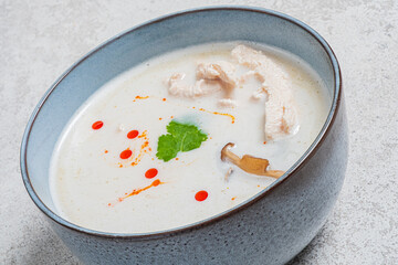 thai fish soup with coconut milk