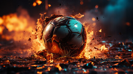 Fototapeta premium burning ball in fire