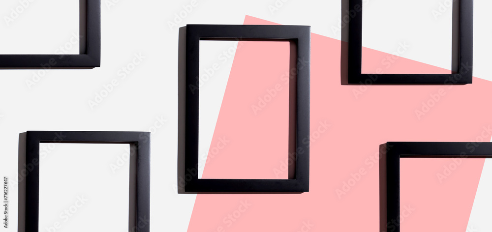 Poster blank rectangle picture frames with copy space