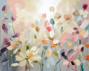 Colorful Watercolor Impressionist Flowers