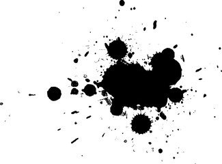 black watercolor dropped splatter splash on white background