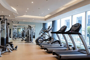 Step into fitness excellence at a well-equipped gym, offering a clean and modern environment with state-of-the-art equipment for a transformative workout experience.
