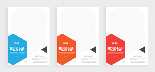 A4 annual report book cover design. Corporate brochure cover page or company profile layout. One-fold flyer, booklet, or handbook design.