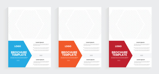 Fototapeta premium A4 annual report book cover design. Corporate brochure cover page or company profile layout. One-fold flyer, booklet, or handbook design.