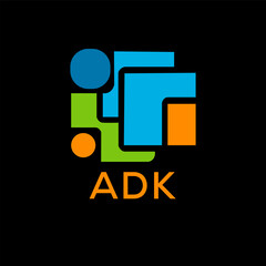 ADK Letter logo design template vector. ADK Business abstract connection vector logo. ADK icon circle logotype.
