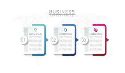 Vector infographic business presentation template connected with 3 options