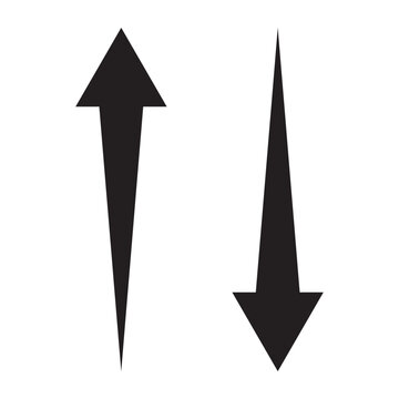 Simple up and down arrows. Upward, downward  arrows in black colour. Used in various webs ,templeates etc. Isolated in white background in eps 10.