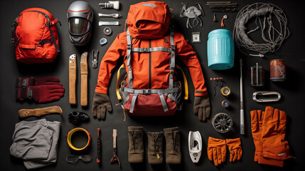 Rock-climbing equipment is broadly classed as Personal Protective Equipment - obrazy, fototapety, plakaty