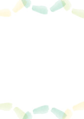 Fototapeta premium 水彩で描いた緑や黄色の点が並んだイラスト素材