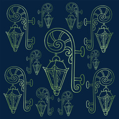 Vintage wall lamp background pattern