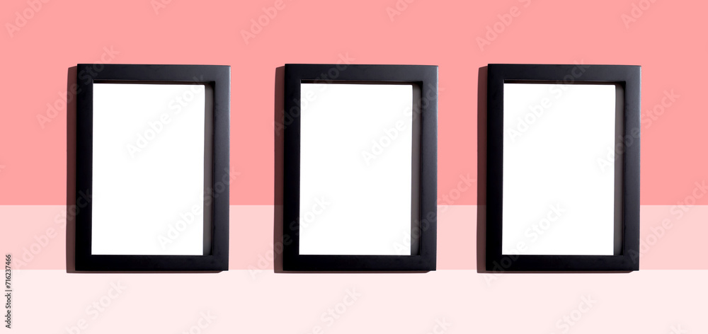 Poster blank rectangle picture frames with copy space