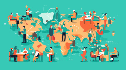 World wide business concept image. Vector illustration.