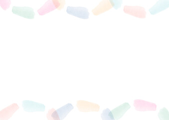 水彩で描いたカラフルな点が並んだイラスト素材