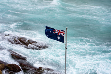 Australian flag at Bondi Beach