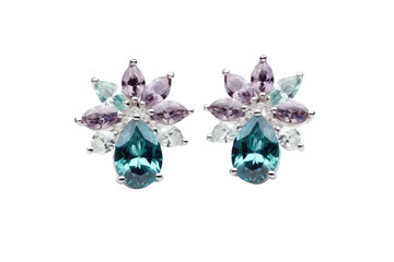 Alexandrite Earring Isolated On Transparent Background