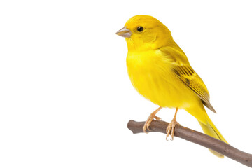 Canary Pose on Branch Isolated On Transparent Background