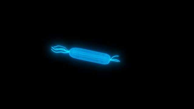4k Bacteria technology video. Bacteria technology video, Bacteria 360 turn, Bacteria wireframe video