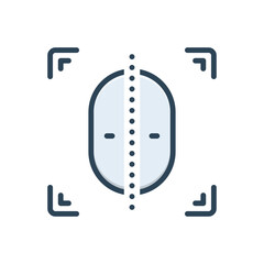 Color illustration icon for face detection
