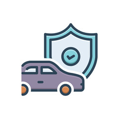 Color illustration icon for insurance