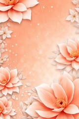Flower peach color wallpaper illustration, space for text