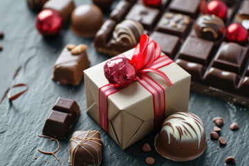Chocolate Candies and Gift Box