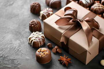 Chocolate Candies and Gift Box