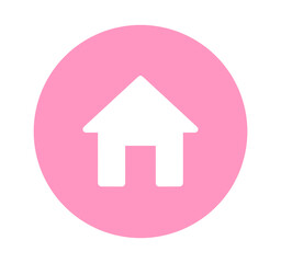 シンプルなピンク色のホームアイコン	
