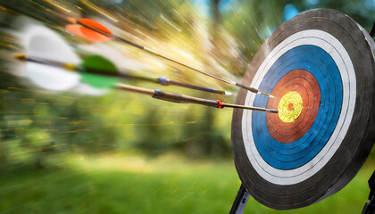 target with arrow - obrazy, fototapety, plakaty