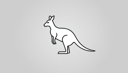 Obraz premium Kangaroo Icon: A Linear Vector Design