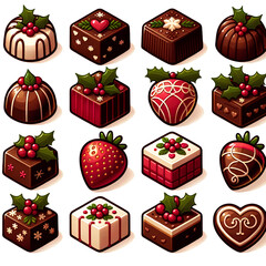 set of christmas icons