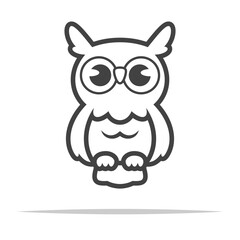 Owl outline icon transparent vector isolated