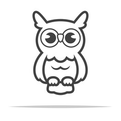 Owl outline icon transparent vector isolated