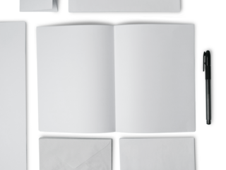 Blank empty white paper, card, envelope stationary mock up copy space template