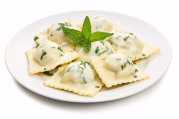 Ravioli on Dish. Delicious Italian Pasta